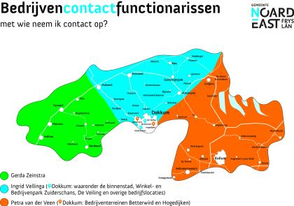 Kaartje NF verdeling bedrijvencontactfunctionarissen